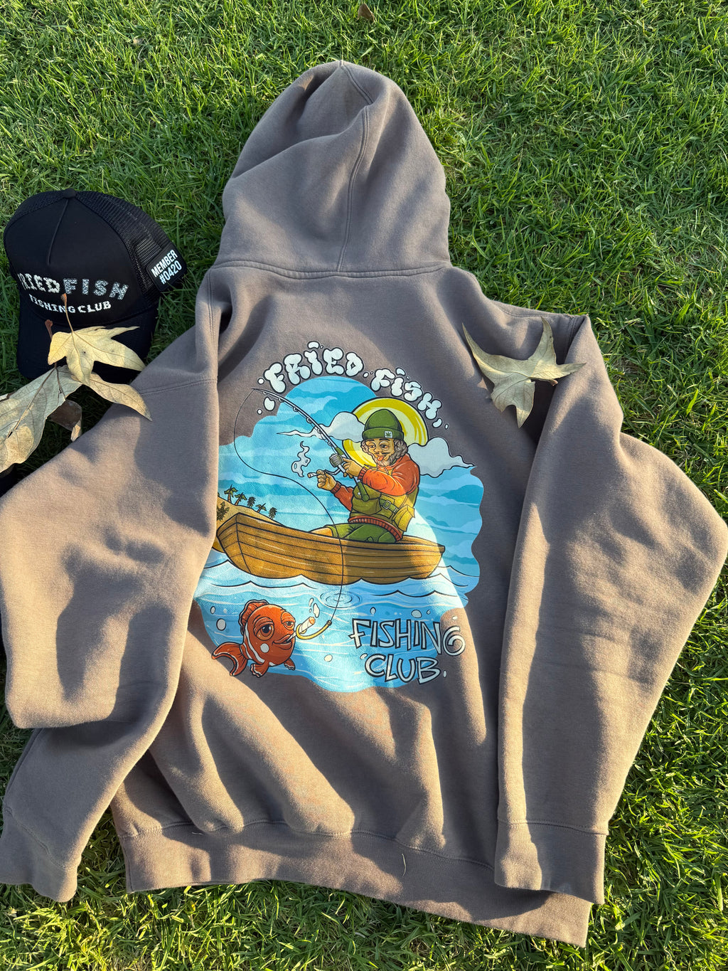 "Fried Fisherman" Taupe Hoodie