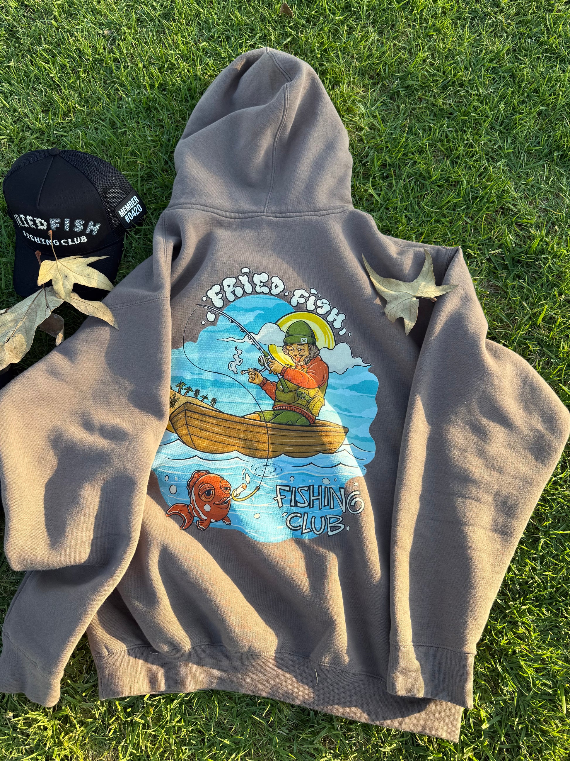 "Fried Fisherman" Taupe Hoodie