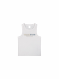 Women's Fried Fish Fitted Tank Top — White