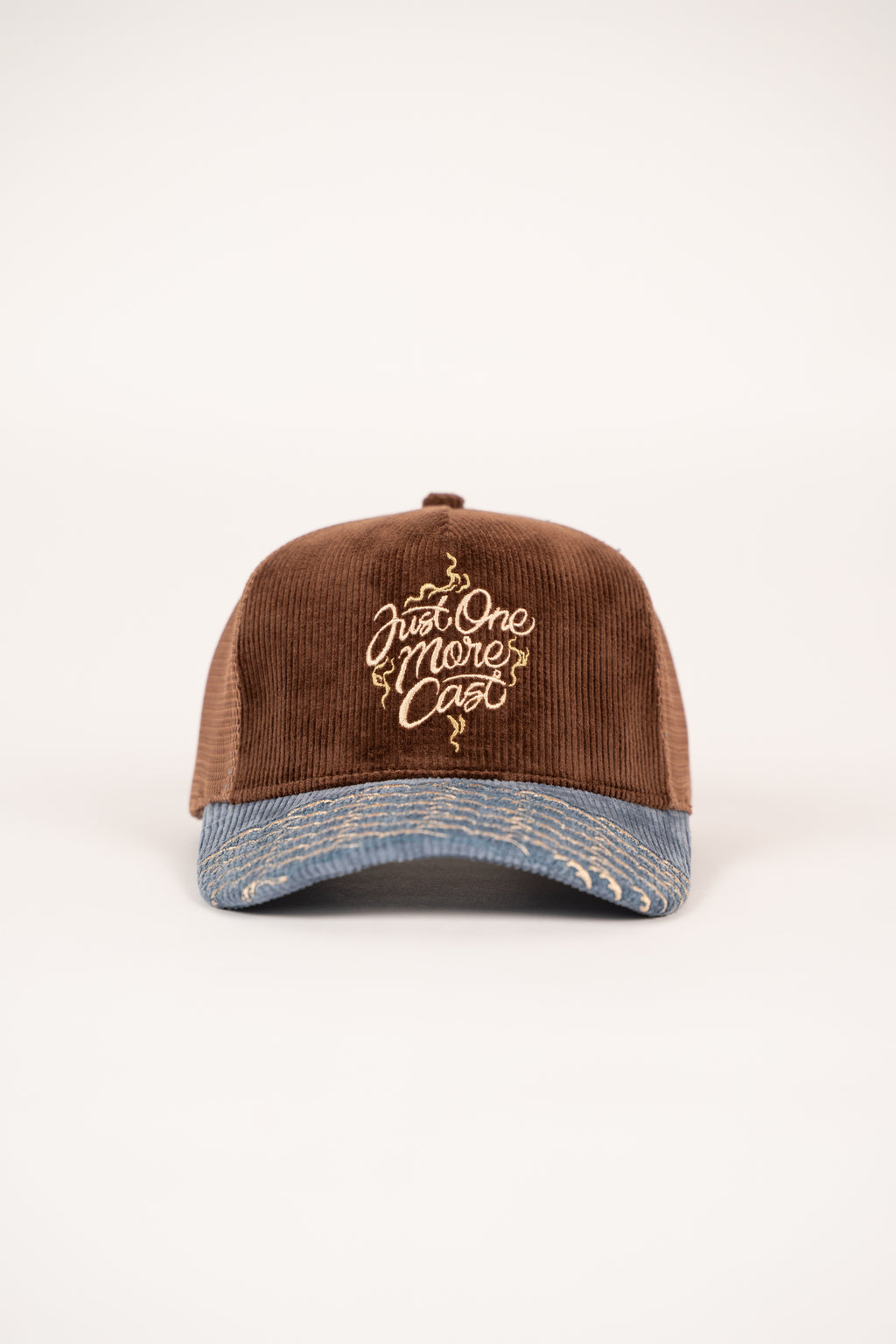 "Just One More Cast" Corduroy Trucker Hat