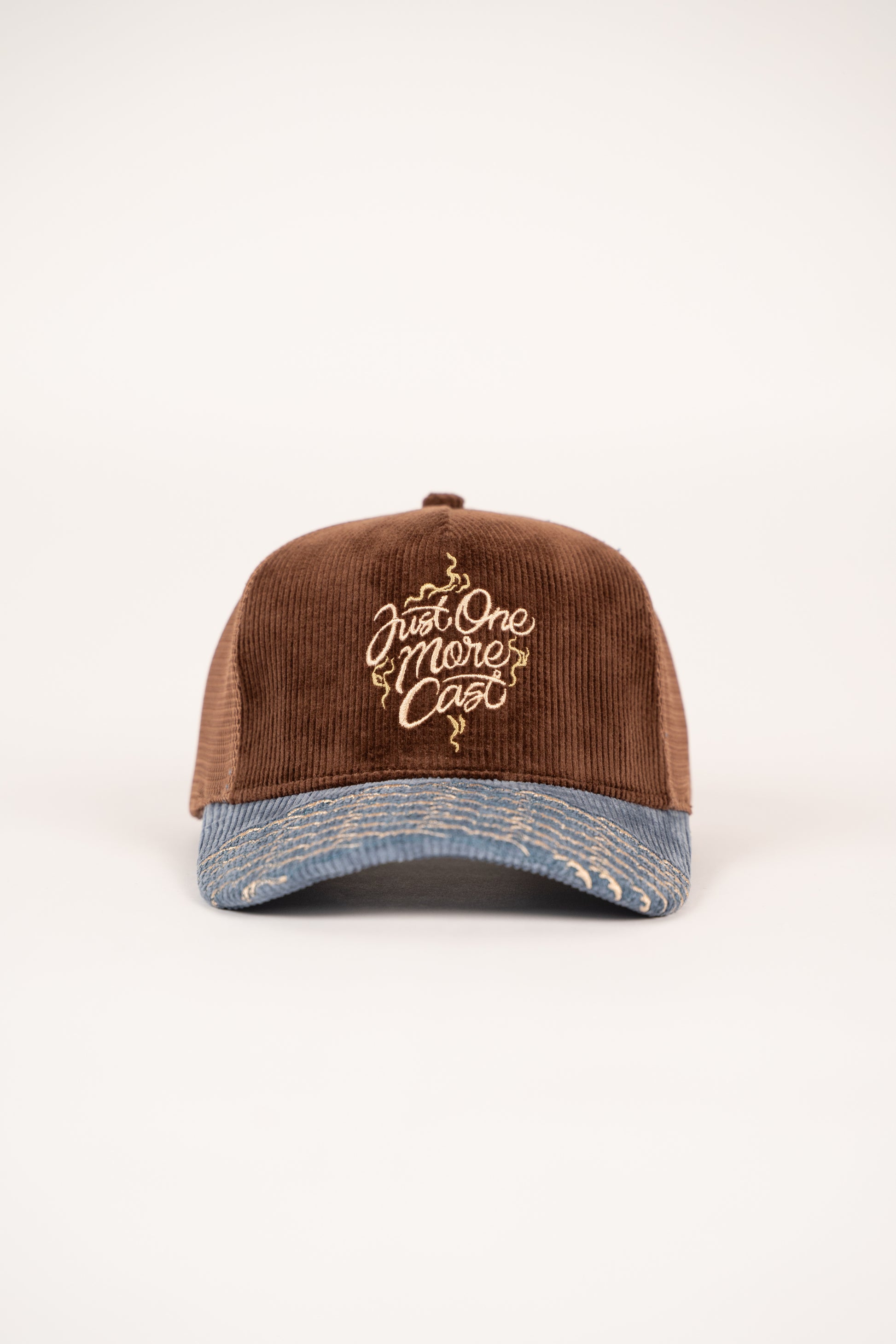 "Just One More Cast" Corduroy Trucker Hat