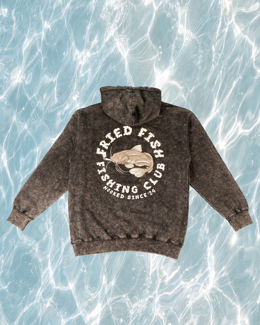 Fried Fish Acid Wash Hoodie